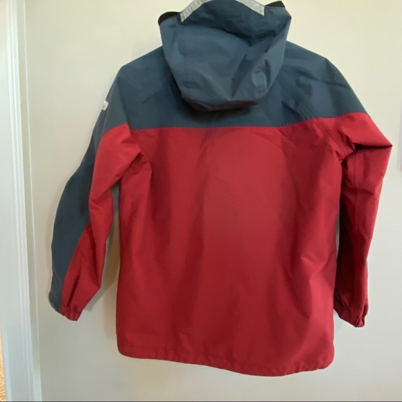 REI Color Block Water Repellent Hooded Rain Jacket w Pockets Sz M w MEASUREMENTS - Picture 8 of 16